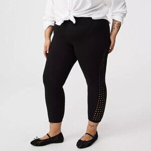 ❤️NWT TORRID LASER CUT CROP LEGGING - SKULL DAMASK DEEP BLACK - PLUS SIZE